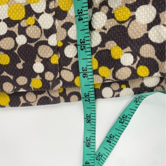 Boden Textured Cotton Gray Yellow dot short sleeve dress size 8 - Picture 5 of 11